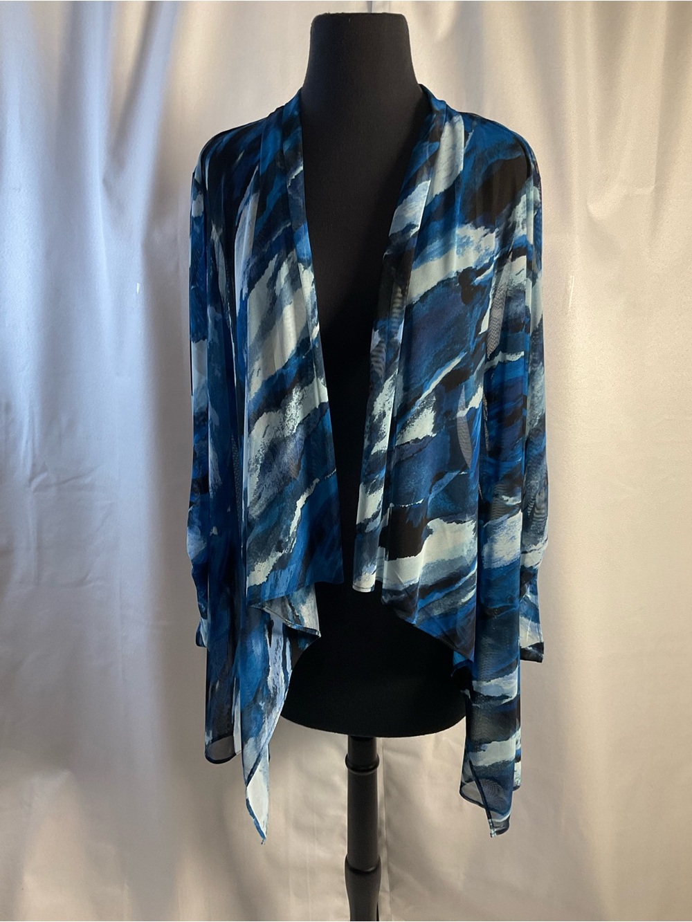 Investments Blue & Navy Watercolor Draped Wrap